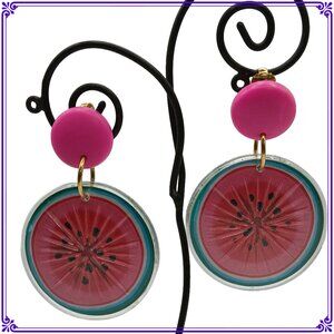 Avon Vintage Watermelon Pink Clip Ons, Signed, 1990s Jewelry, Gift for her